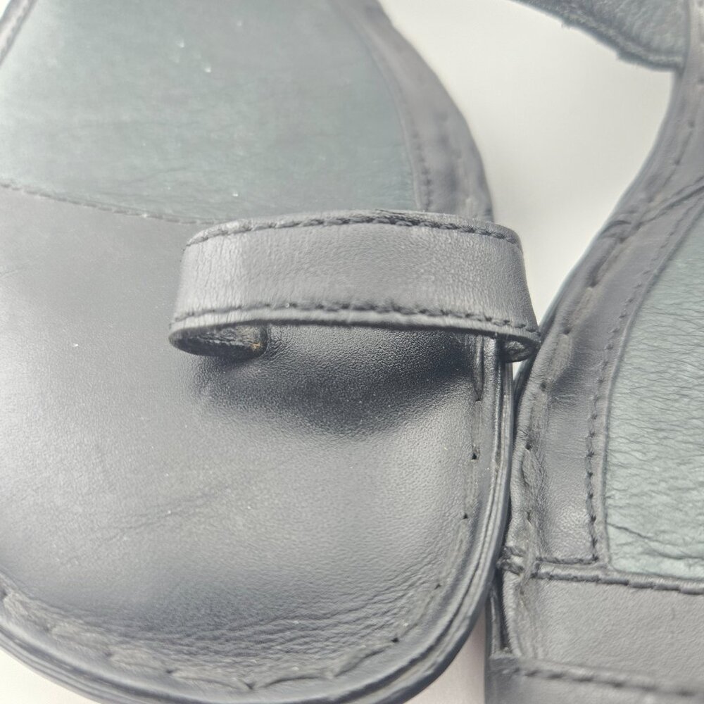 Born Black Leather Toe‑Loop Buckle Strap Sandals | Women’s Size 10 - Picture 6 of 12